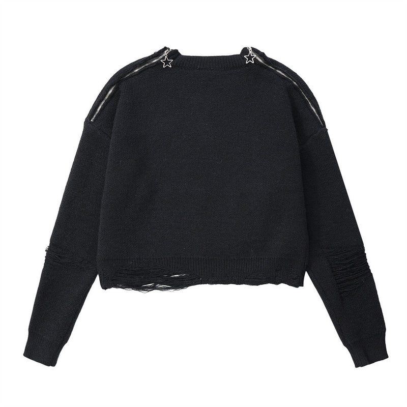 Women Sweater Short Sweater round Neck Autumn Leisure Sweater