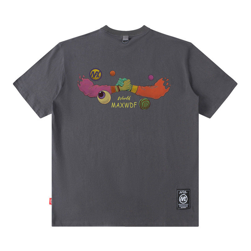 Men T Shirt Short Sleeve T-shirt Men and Women High Street Loose Couple