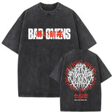 Washed Vintage Bad Omens Print T-shirt Funny Moth