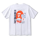 Bathing Ape T Shirt Summer Fuji Mountain Cherry Blossom Printed Short Sleeve T-shirt