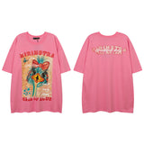 Men T Shirt Letter Print Short-Sleeve T-shirt Men and Women Loose Lovers Wild