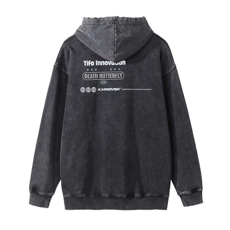 Men Hoodie Dark Devil Skull Bone Hooded Sweater