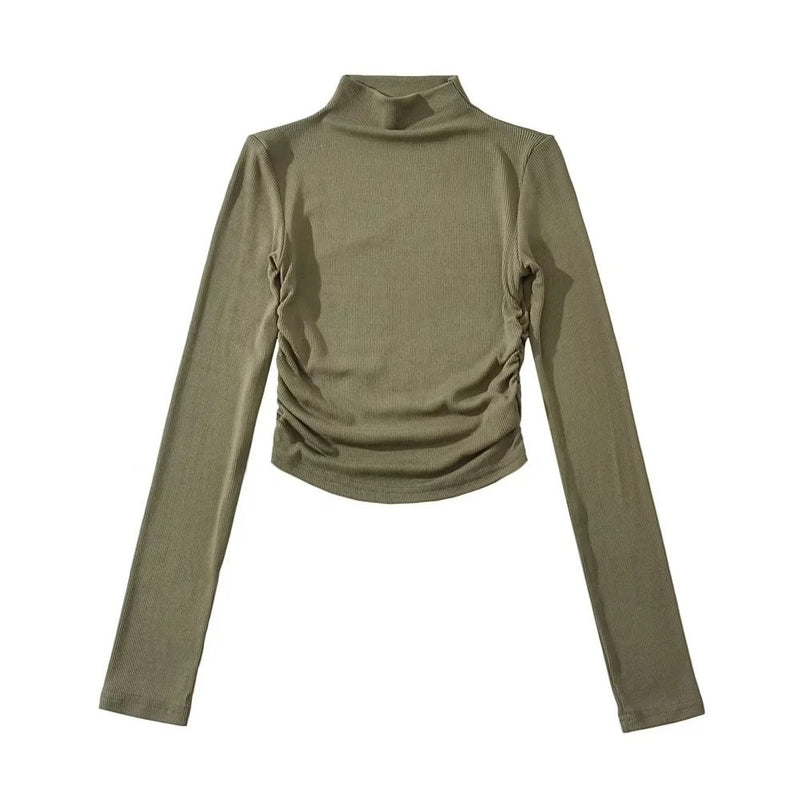 Women T-Shirt Bottoming Shirt Women's Tight Top T-shirt