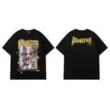 Men T Shirt Cartoon Graffiti Printing Short-Sleeved T-shirt Casual All-Matching Men and Women