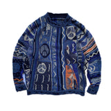 Kapital Sweater Vintage Hida Hehong Wind Anti-war Sweater round Neck Loose Pullover Sweater Vintage