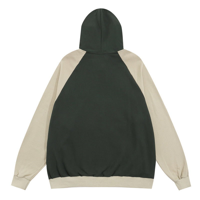 Men Hoodie Hooded Sweater Men's Letter Color Matching Sports Hoodie Loose