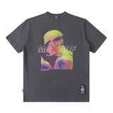 Men's T Shirt Printed Short-Sleeved T-shirt Men's and Women's American Retro Loose