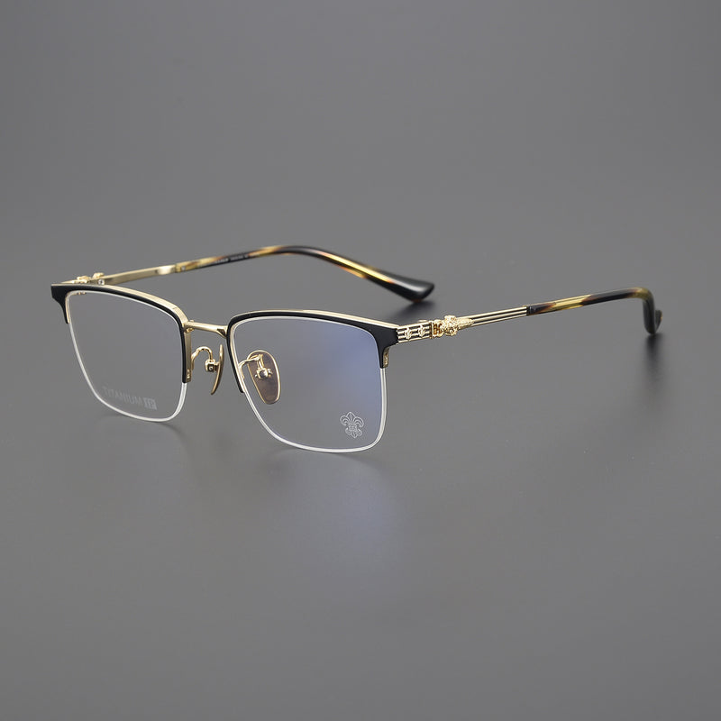CHH Chrome Hearts Glasses Pure Titanium Glasses Myopia Glasses Frame Ultra Light Business Half Frame