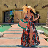 Jungle Print Maxi Dress Summer Fashion Sexy Dress