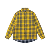 Men Long Sleeved T Shirt Plaid Long Sleeve Shirt Men's Ins Spring and Autumn Double-Sided Wear Shirt Coat