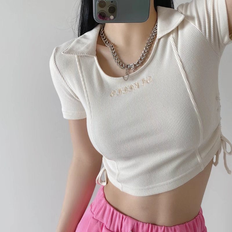 Women T-Shirt T-shirt Short Design Versatile Top for Women