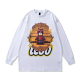 Men Long Sleeve Shirt Retro Design Avatar Print Long Sleeve Hip Hop T-shirt