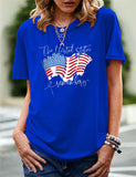 Women's Independence Day T Shirt Pattern Printed Short-Sleeved T-shirt
