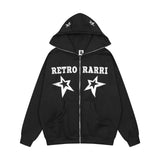 Men Hoodie Letter Hooded Cardigan Sweaters Menswear Hooded Jacket