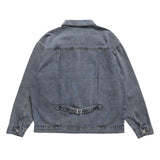 Men Denim Jacket Embroidered Denim Jacket Men's Loose Outer Wear Jacket