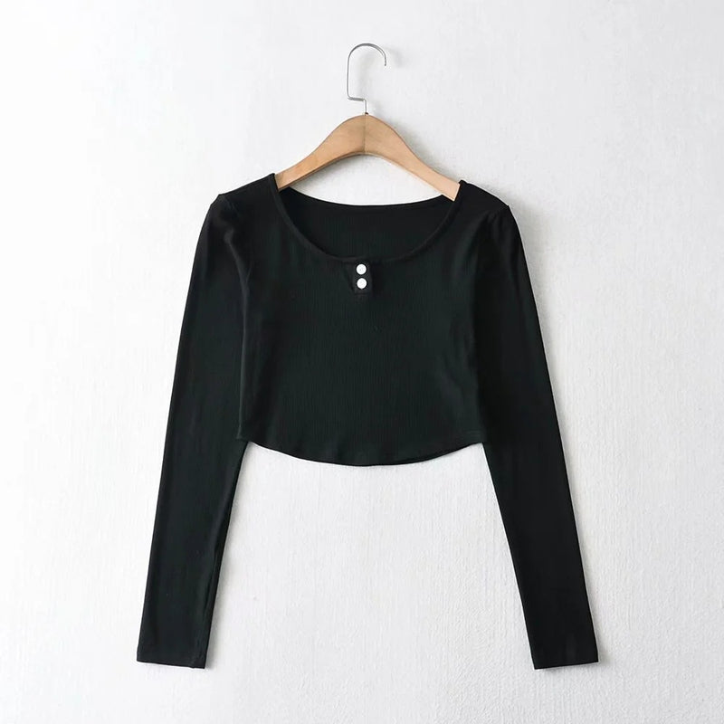 Women T-Shirt Bottoming Shirt Long-Sleeved T-shirt Top