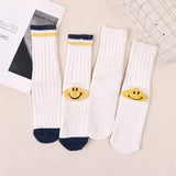 Kapital Sock Hitian Hehong Thick Thread Smiley Face Japanese Ins Trendy Socks Contrast Knitted Long Tube Pile Women