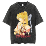 Harajuku Vintage Washed T Shirts Death Note Anime
