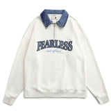 Men Fleece Lined Hoodie Multicolor Hoodie Men's Ins Loose Letter Embroidery Polo Top