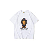 Bathing Ape T Shirt Summer Short Sleeves, Blue Shark Monkey T-shirt Printed Casual Short Sleeve Fashion