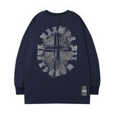 Men Long Sleeve Shirt Tkpa Vintage Letter Printed Long Sleeve T-shirt Men and Women Loose Top Ins