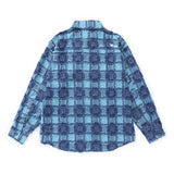 Men Long Sleeved T Shirt Plaid Cat Beard Long Sleeve Shirt Loose Embroidered Letter Shirt