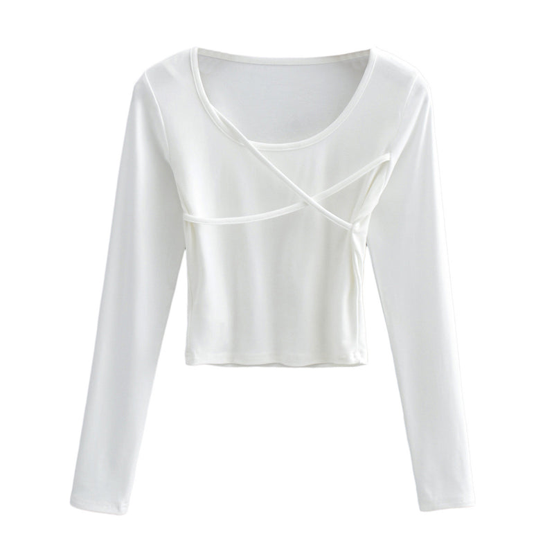 Women T-Shirt I round Neck Long Sleeve T-shirt Female Spring Undershirt