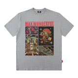 Men T Shirt Vintage Print Short Sleeves T-shirt Men and Women Vibe Style Loose