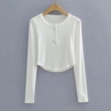 Women T-Shirt Long Sleeve Bottoming Shirt Women's Short T-shirt