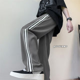 Men Sweatpants Striped Casual Pants Loose Drooping Straight-Leg Pants