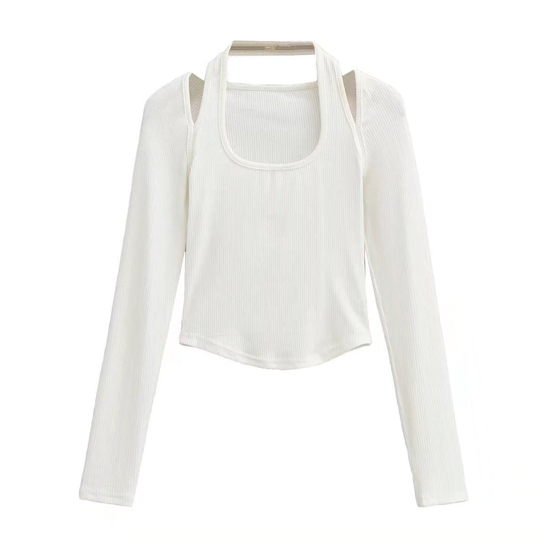Women T-Shirt Long-Sleeved T-shirt Women's Slim-Fit Stretch Top