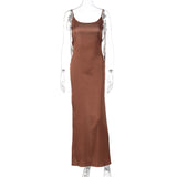 Homecoming Dresses Tight Fashion Halter Solid Color Lace-Up Dress