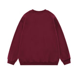 Men Hoodie Spring and Autumn Letter Printed Crew Neck Sweatshirt Retro Loose Casual Long Sleeve Pullover