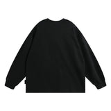 Men Hoodie Letter Print Towel Embroidery round Neck Sweater Men's Loose