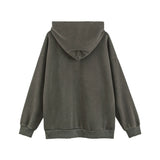 Men Hoodie Washed and Worn Hooded Sweater Men Printed Long-Sleeved Top Autumn and Winter
