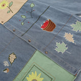 Men Long Sleeved T Shirt Stitching Contrast Color Shirt Coat Punk Flower Embroidery Shirt