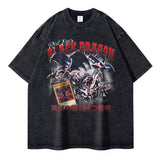 Anime Yu Gi Oh T Shirts Oversized Vintage Washed