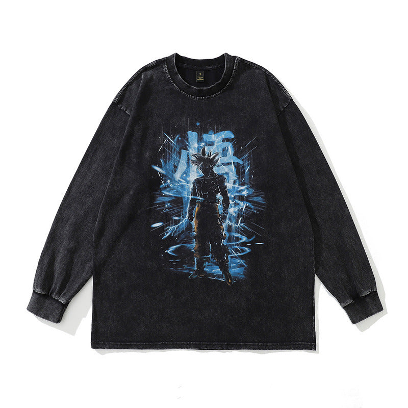 Men Long Sleeve Shirt Vintage Sweater Male and Female Anime Hiphop Long Sleeve T-shirt