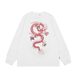 Men Long Sleeve Shirt Printed Long Sleeve Bottoming T-shirt Men and Women Vintage Basic All-Matching Long Sleeve