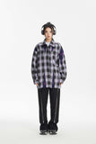 Unisex Jacket Fall Plaid Stitching Shirt Women's Clothing