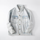 Graffiti Bomber Jacket Light Color Denim Jacket