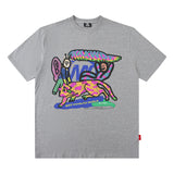 Men T Shirt Goethe Printed round Neck Short Sleeve T-shirt Male and Female Trendy Brand Loose