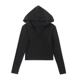 Women's T-Shirt Hooded Long-Sleeved T-shirt Women's Autumn Slimming Bottoming Shirt