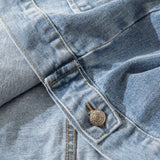 Men Denim Jacket Washed and Worn Denim Jacket Men Vibe Casual Denim Baggy Coat
