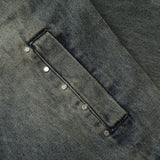 Men Denim Jacket Washed Distressed Faded Denim Jacket Men's Loose Denim Jacket