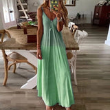 Jungle Print Maxi Dress V-neck Sexy Long Dress Loose plus Size
