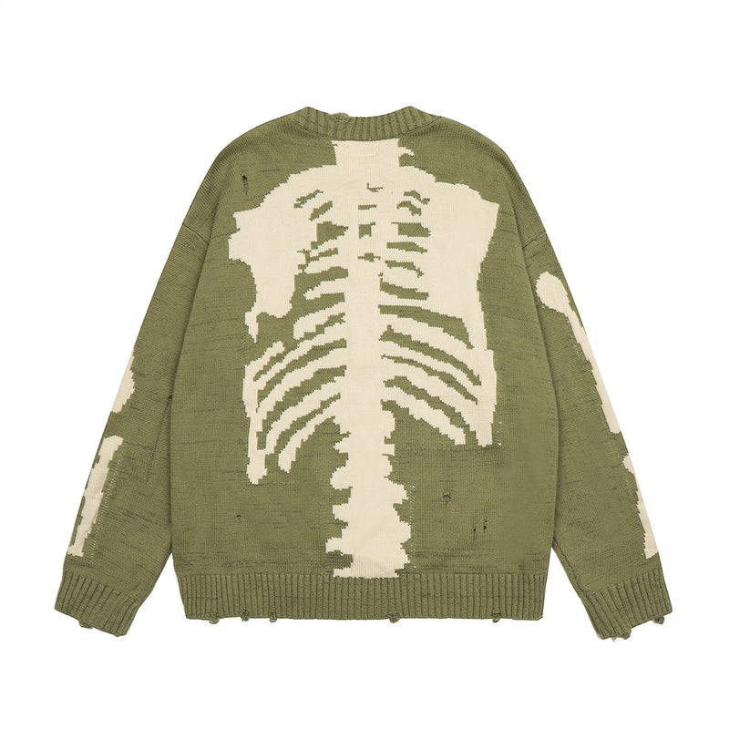 Kapital Sweater Pingtian Hehong Ripped Long Sleeves Loose Pullover Sweater Sweater
