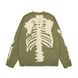 Kapital Sweater Pingtian Hehong Ripped Long Sleeves Loose Pullover Sweater Sweater