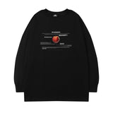 Men Long Sleeve Shirt Printed Long Sleeve T-shirt Men and Women Retro Loose Couple Casual