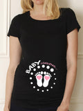 BABY Pregnancy Shirt Maternity Cute Baby Print O-Neck